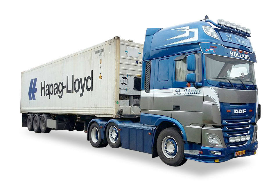 DAF XF Euro 6 6x2 refrigerated semitrailer "M. Maas"