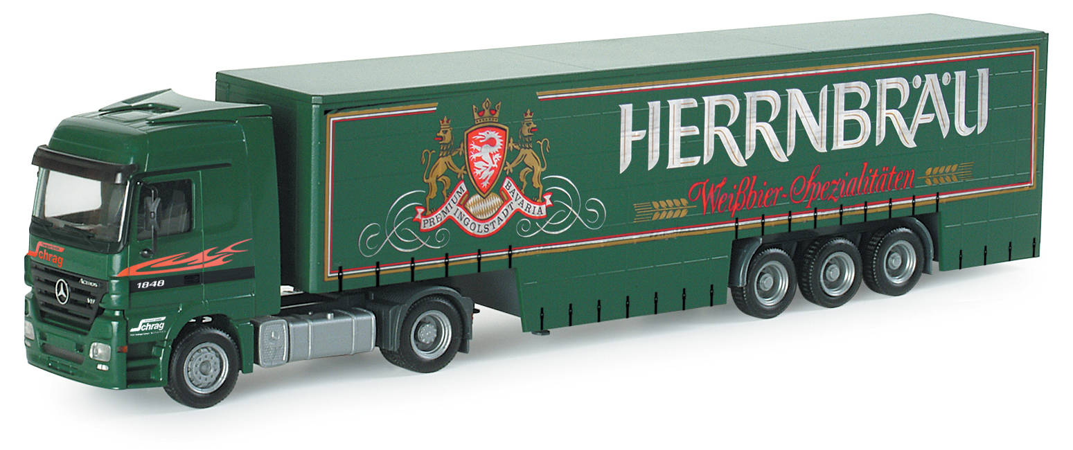 Mercedes-Benz Actros LH curtain canvas semitrailer "Herrnbräu"