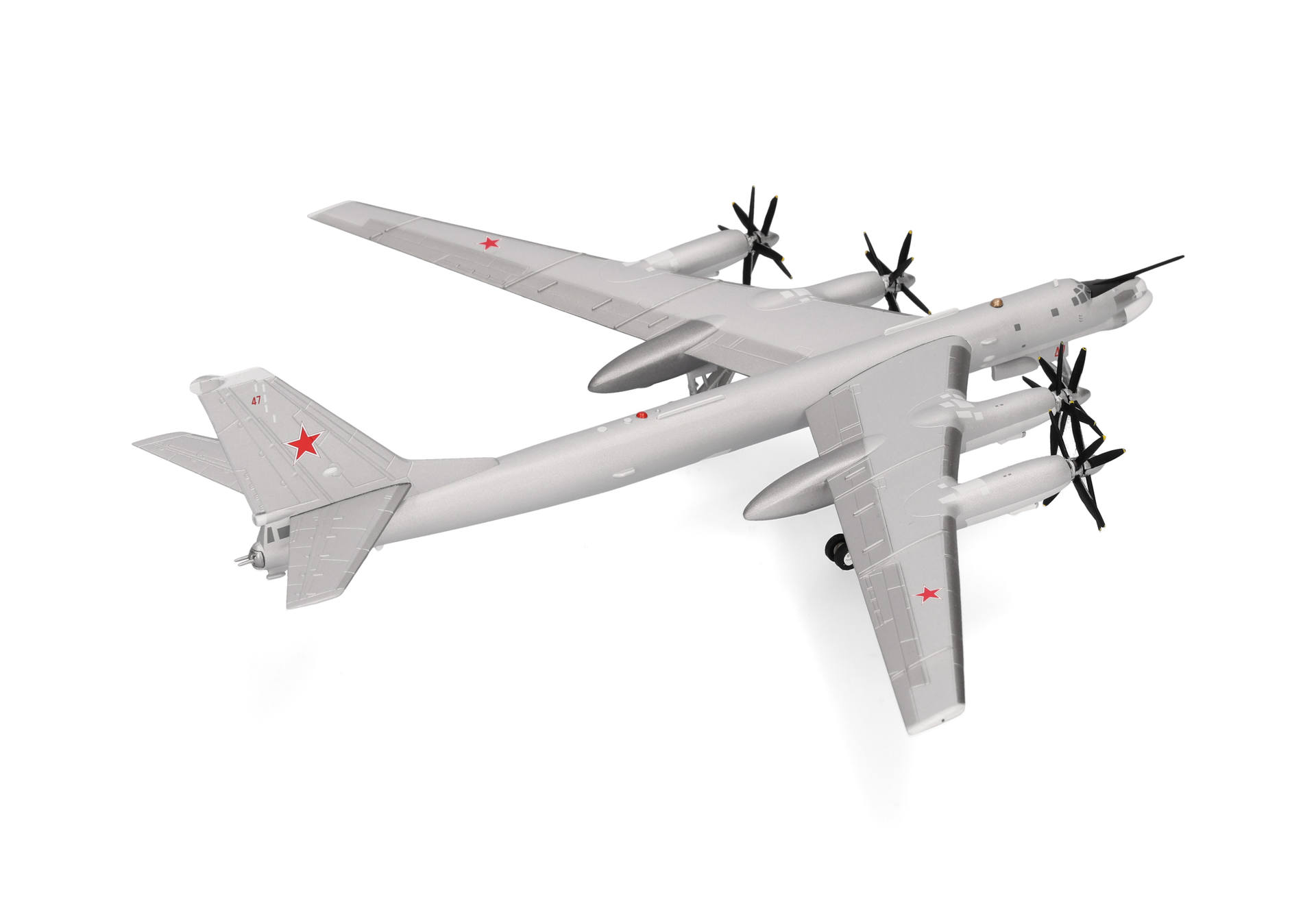 military aircraft, propeller plane, twin-engine, gray, red star