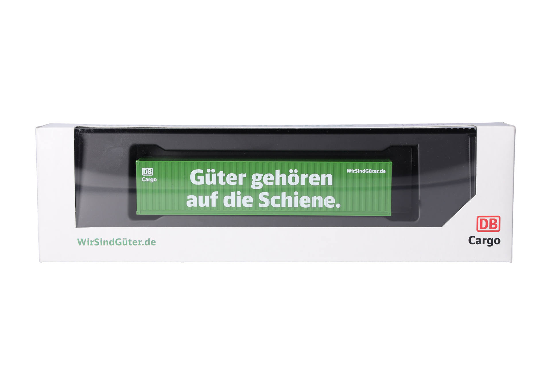 model train car, green cargo container, train car, box packaging, DB Cargo