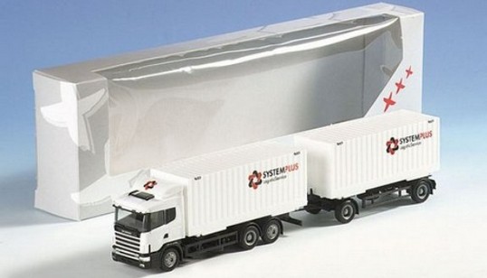 Scania 124 HL Marriage case trailer train 3A/2A special box