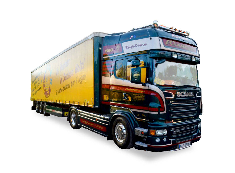 Scania R curtain canvas semitrailer "Wiesinger"