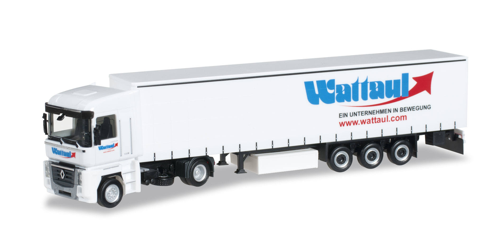 Renault Magnum curtain canvas semitrailer "Wattaul"