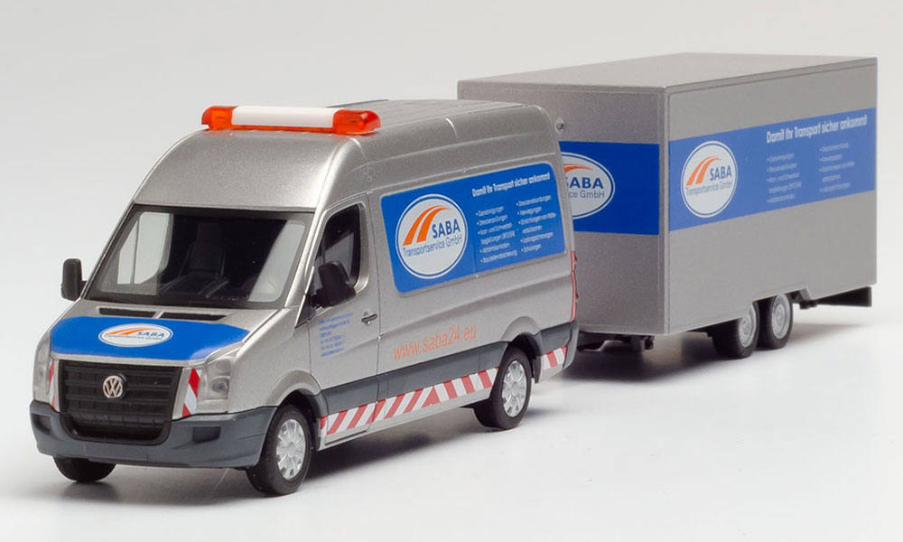 Volkswagen Crafter box high roof with tandem trailer truck "SABA Transportservice"