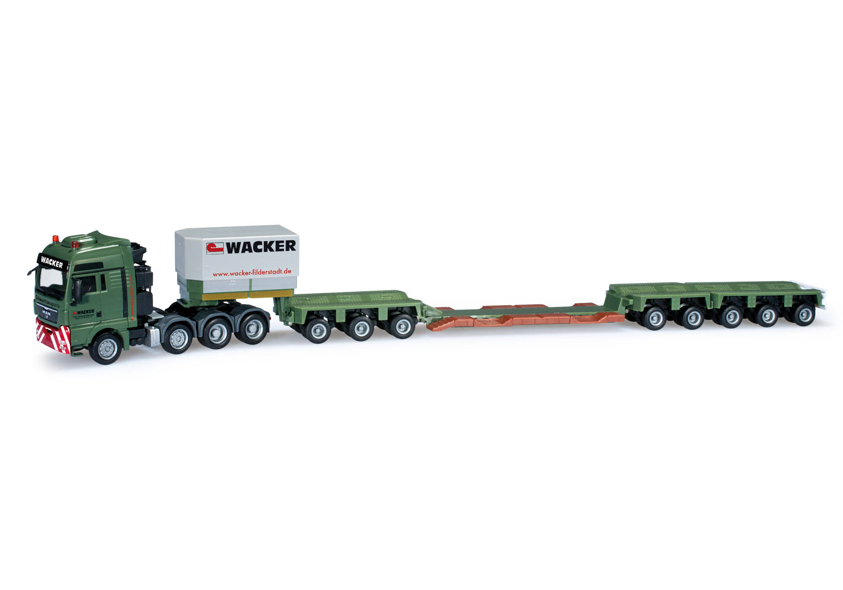 MAN TGX XXL 680 low boy semitrailer "Wacker"