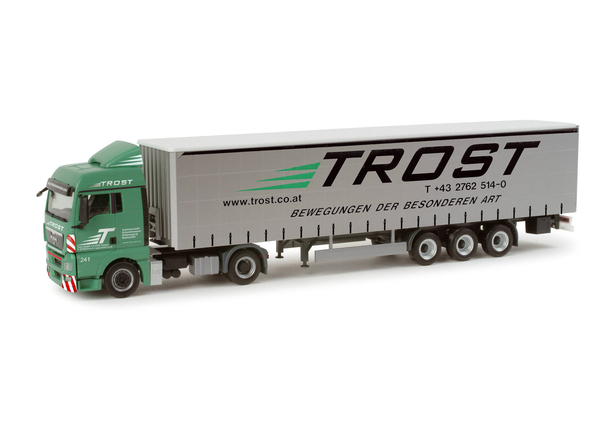 MAN TGX XLX Gardinenplanen-Sattelzug "Trost" (A)