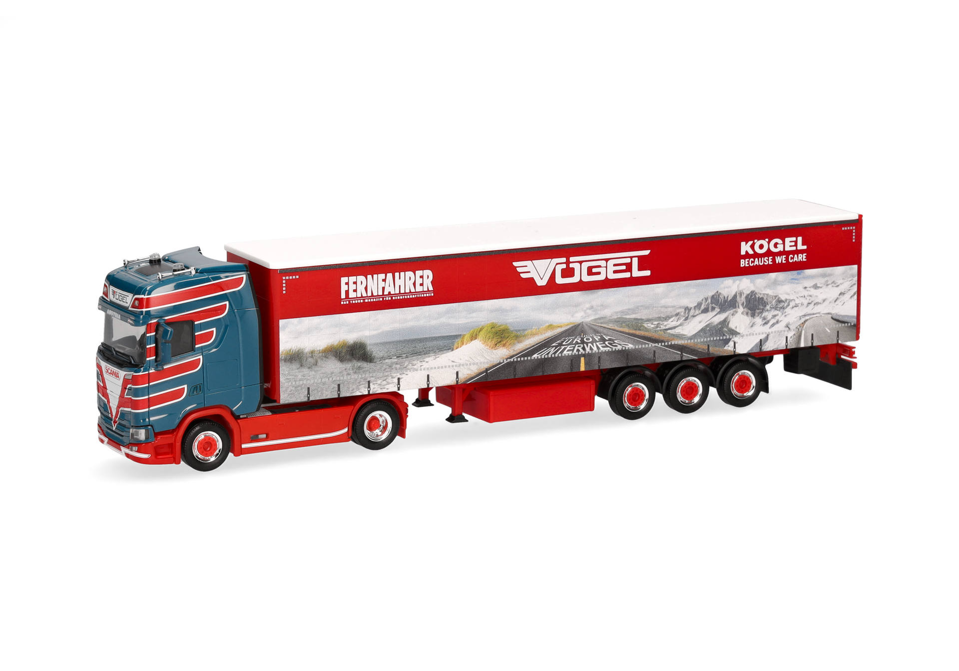 Scania CS 20 HD curtain canvas semitrailer truck "VÖGEL/Fernfahrer" (Austria)