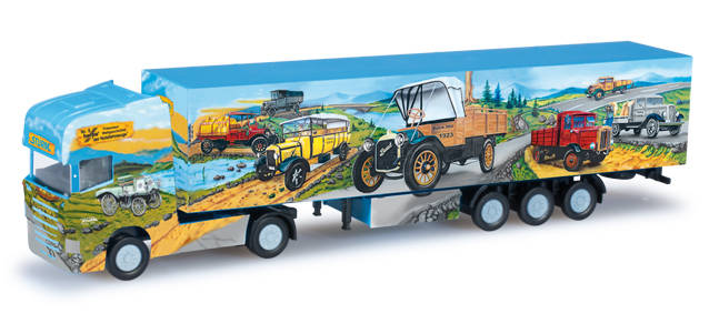 Scania R TL box semitrailer "Herpa Weltgeschichte Nr. 8"