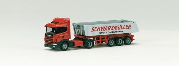 Scania 124 HL Kippmulde saddle train 2A/3A