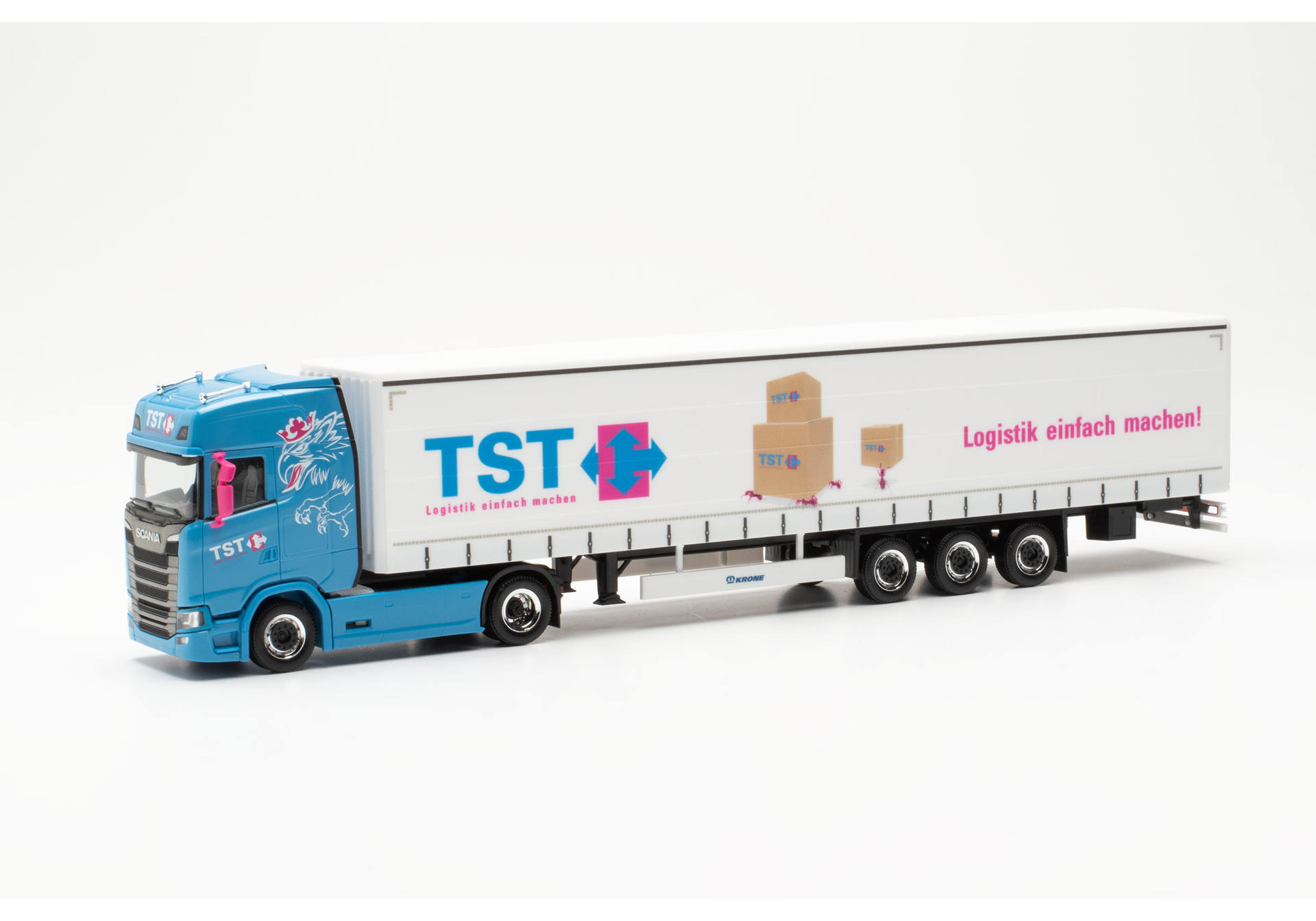 Scania CS 20 HD curtain canvas semitrailer "TST"