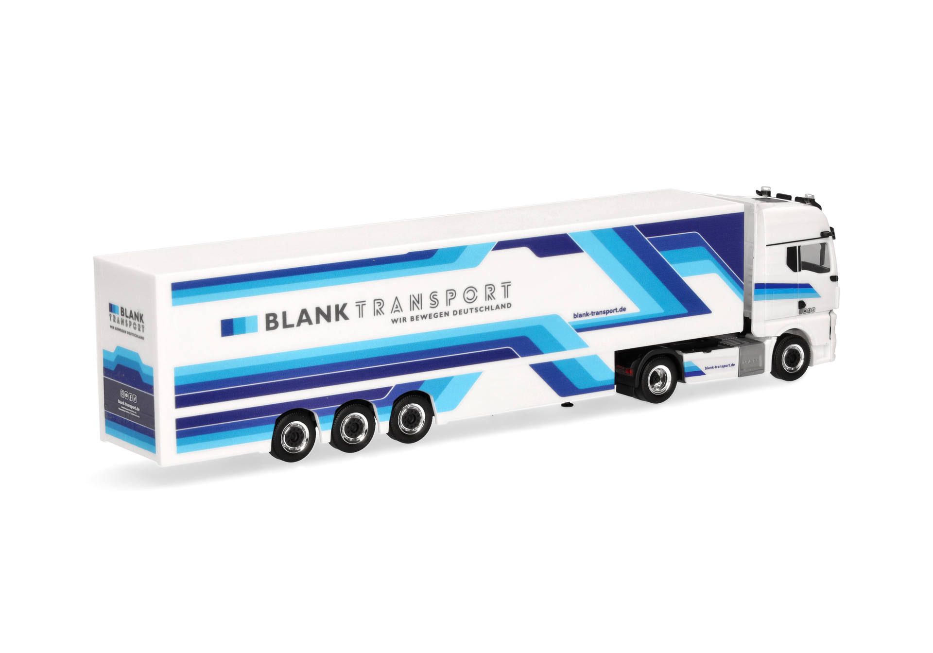 MAN TGX GX box semitrailer truck "Blank Transport"