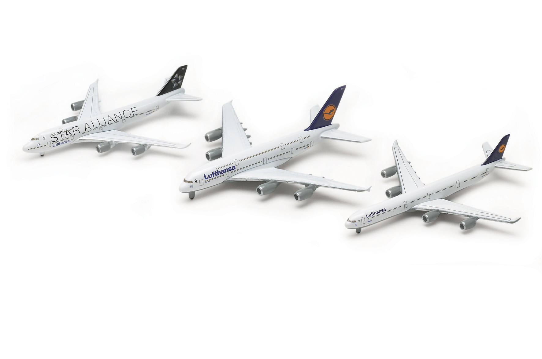 Lufthansa set including A380, B747 Star Alliance, A340-600