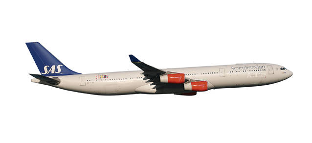 SAS Airbus A340-300. This item comes / came in Wooster branded packaging.