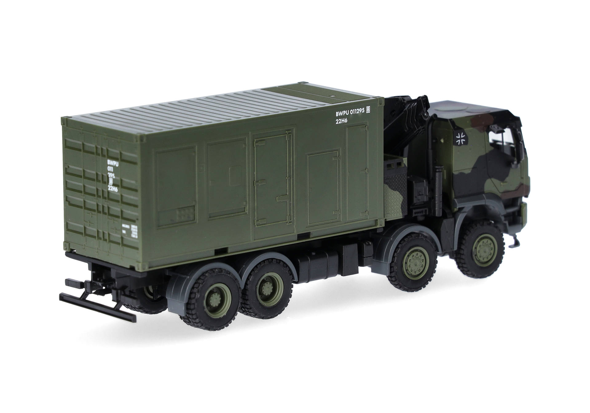 military truck, cargo trailer, green container, camouflage truck, 6x6 wheels