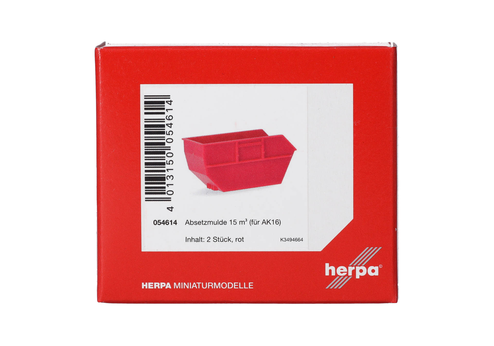 Skip tray 15m³ for AK16, red (2 pieces)