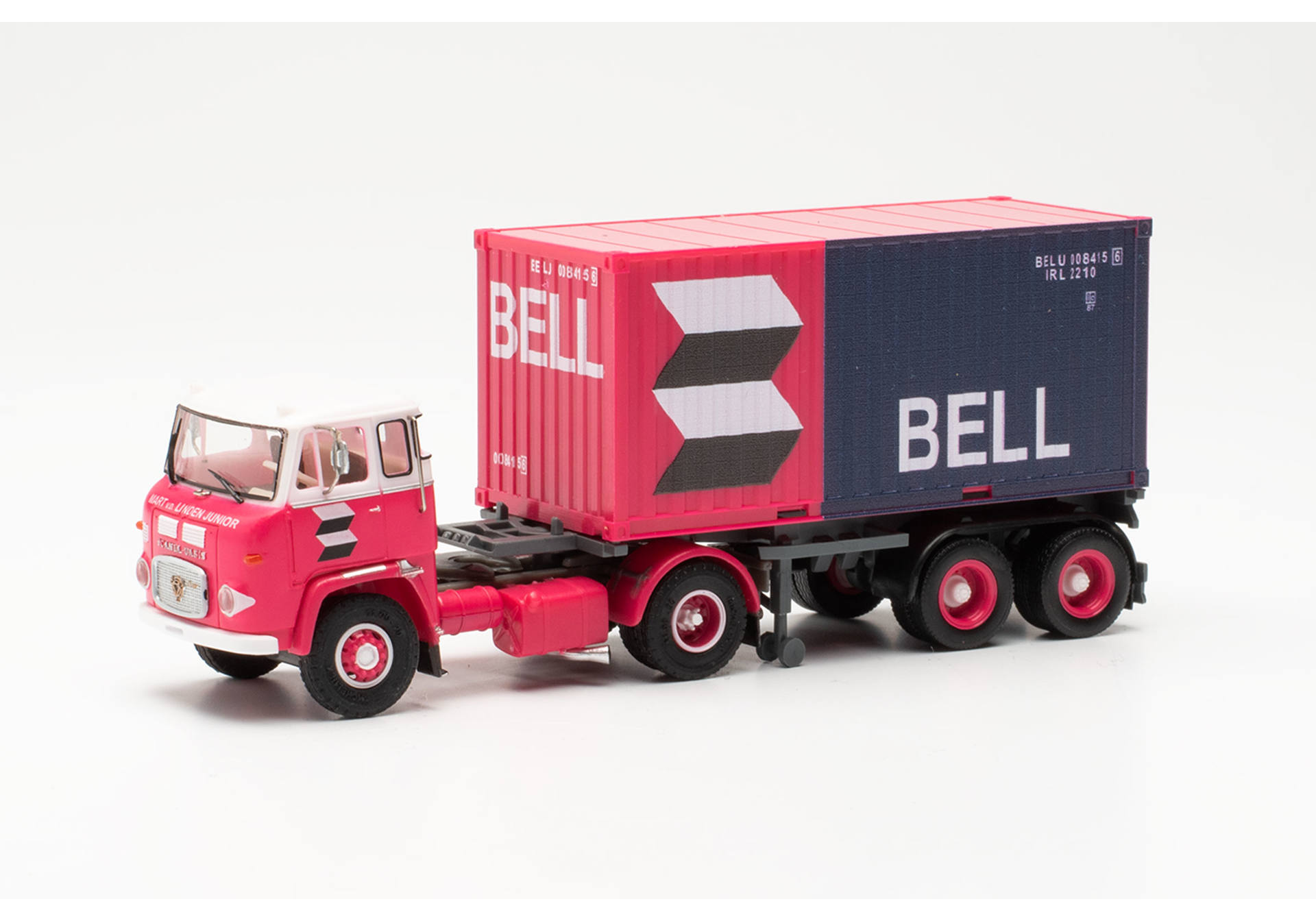 Scania LB 76 container semitrailer truck "van der Linden/Bell" (Netherlands/Lisse)