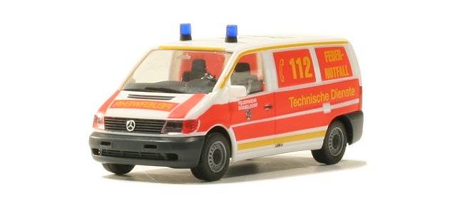 Herpa Mercedes Benz Vito Cargo Van Duesseldorf Fire Department