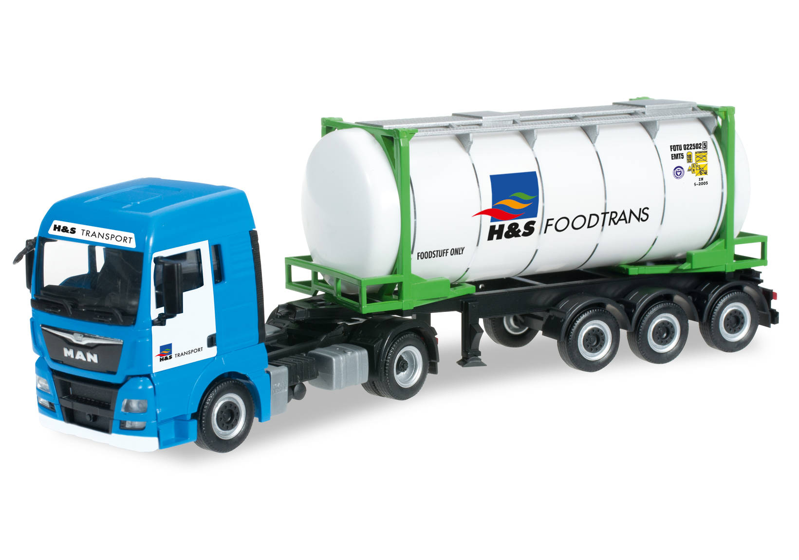 MAN TGX XLX Euro 6 swapcontainer semitrailer "H&S" (NL)