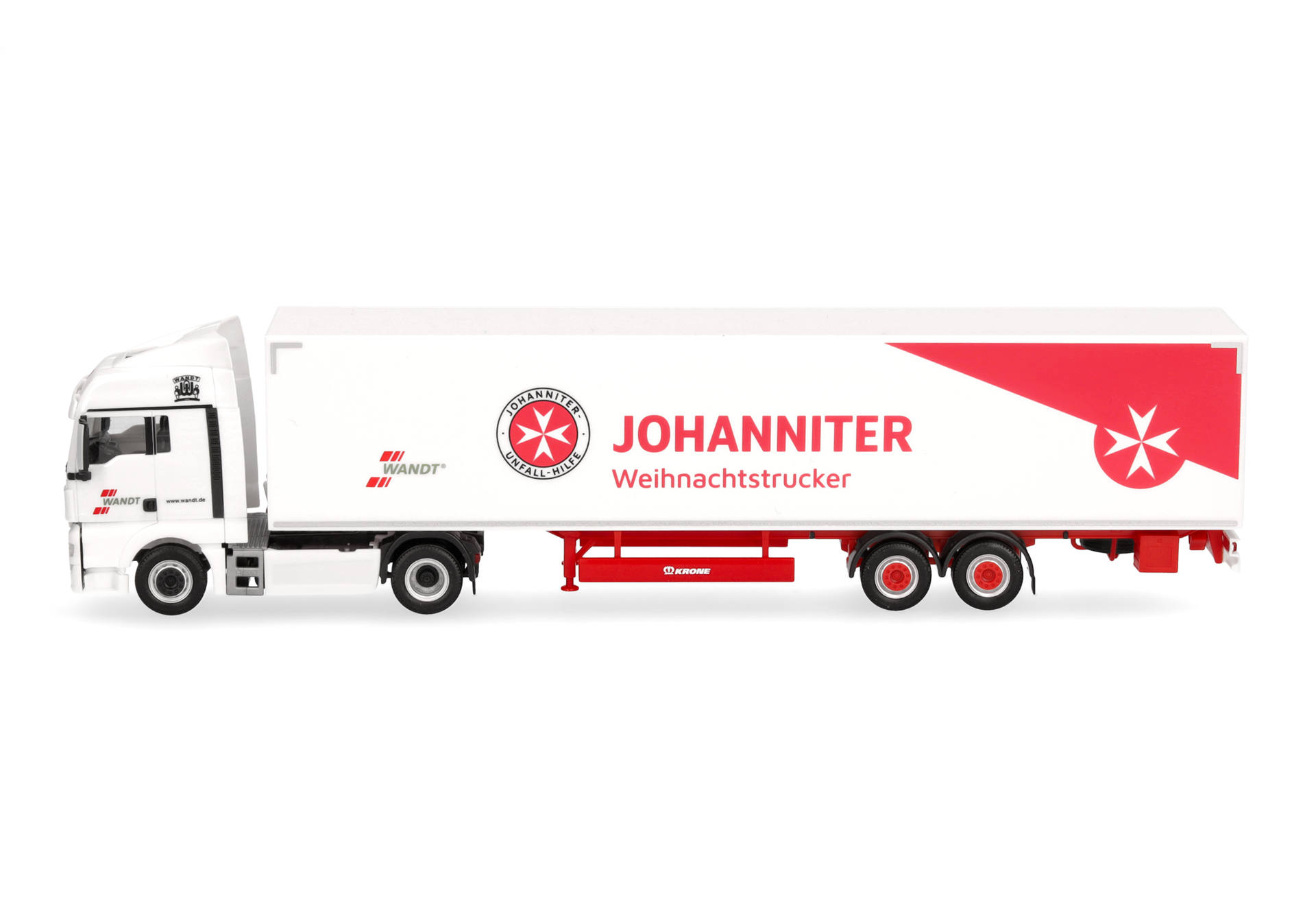 MAN TGX XLX Euro6c box semitrailer truck "Wandt/Johanniter Weihnachtstruck"