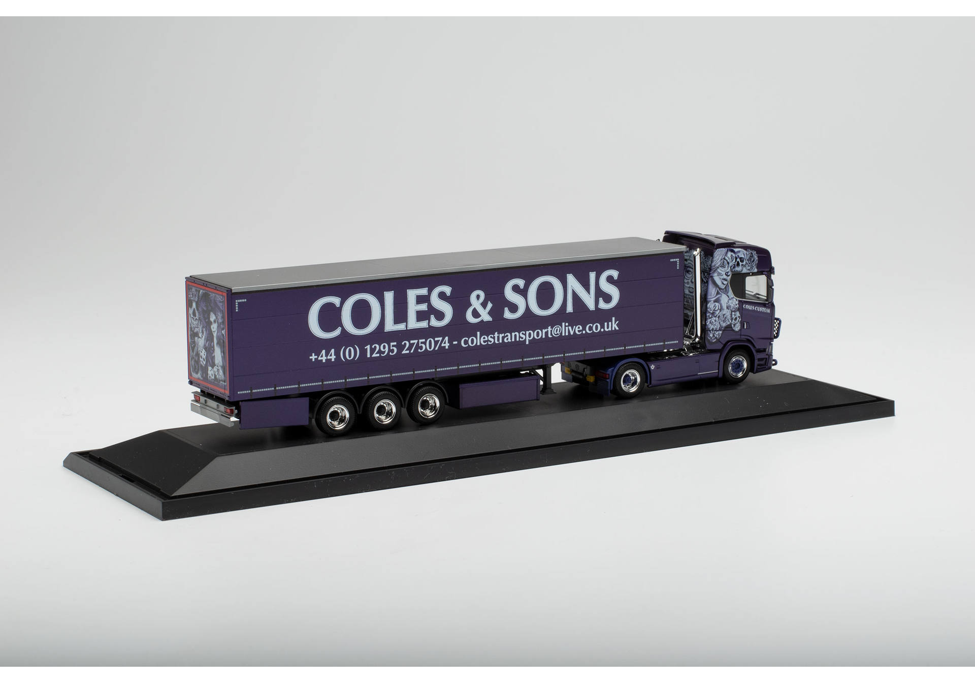 Scania CS 20 high roof curtain canvas semitrailer truck "Coles & Sons"