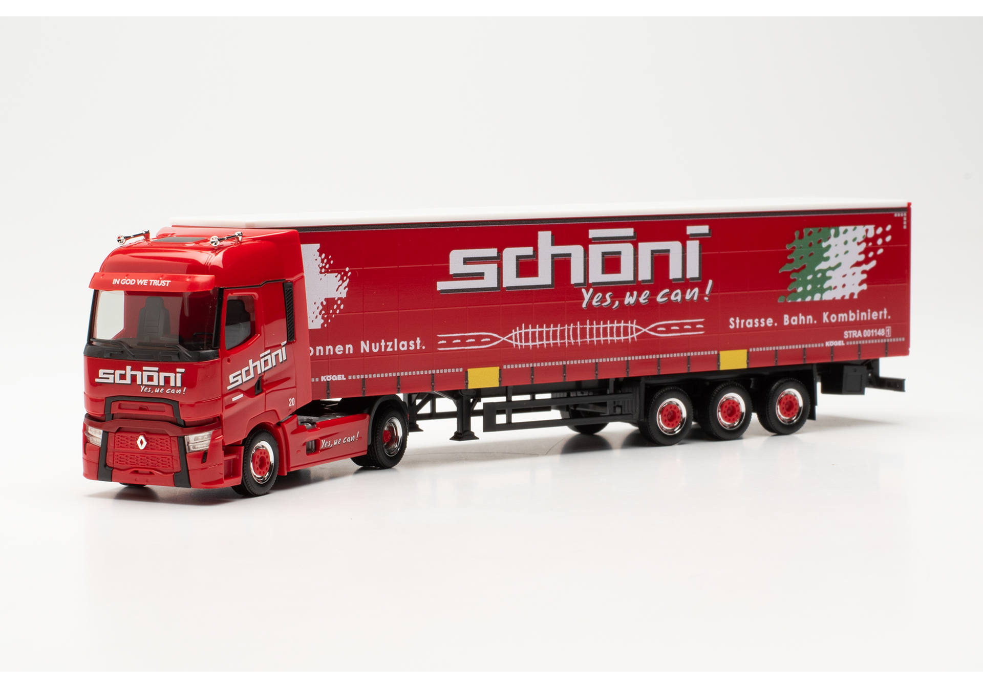 Renault T facelift Gardinenplanen-Sattelzug "Schöni International" (Schweiz/Rothrist)