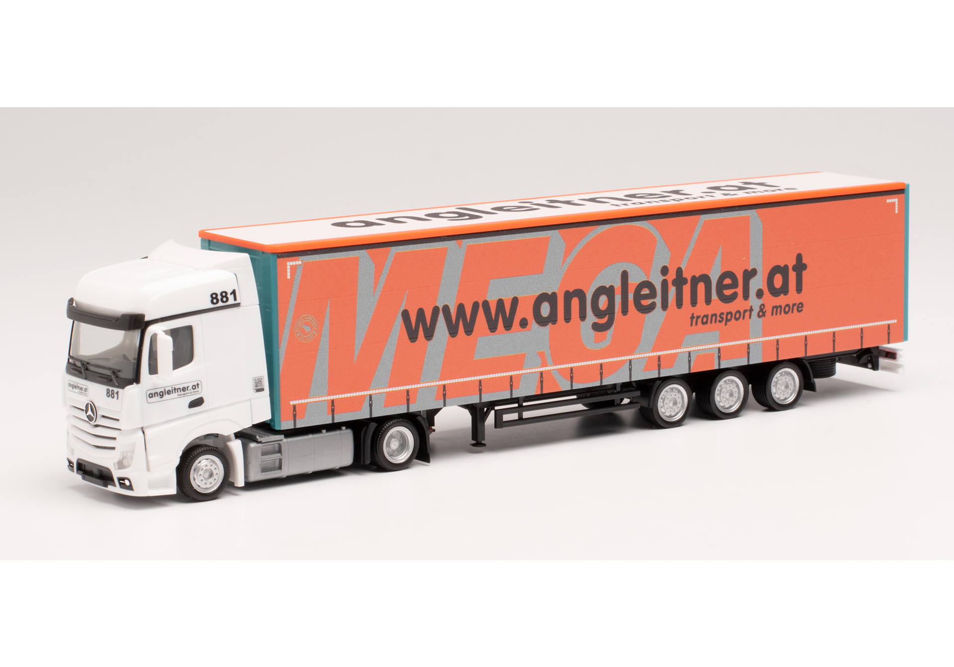 MB Actros '18 Bigspace volume  curtain canvas semitrailer truck "Angleitner"