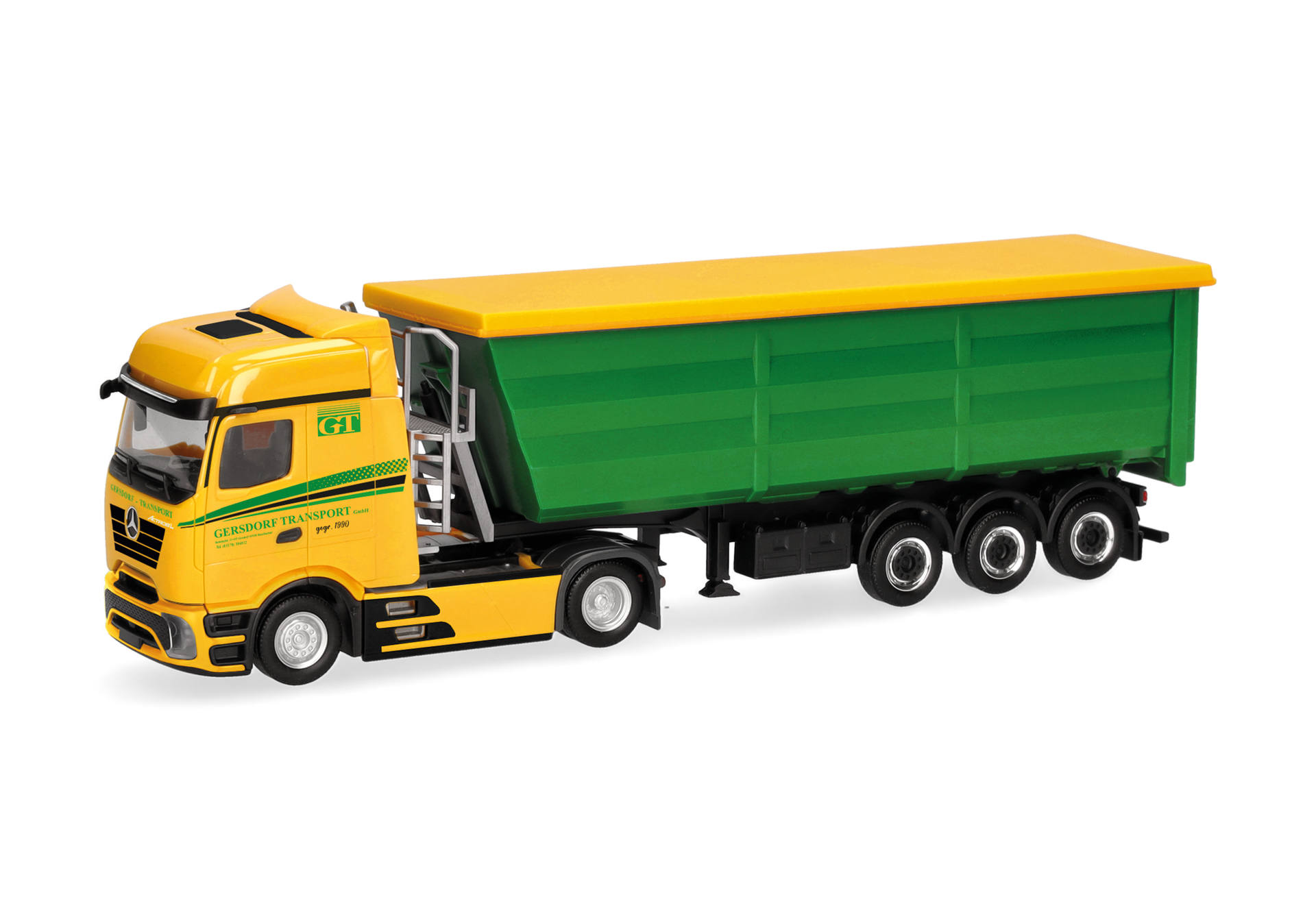 Mercedes-Benz Actros L ProCabin Bigspace Stahlmulden-Sattelzug "Gersdorf Transport" (Sachsen/Haselbachtal)