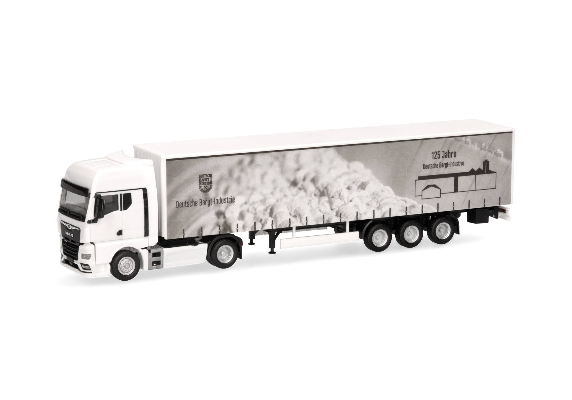 MAN TGX GX curtain canvas semitrailer truck "Baryt-Industrie"