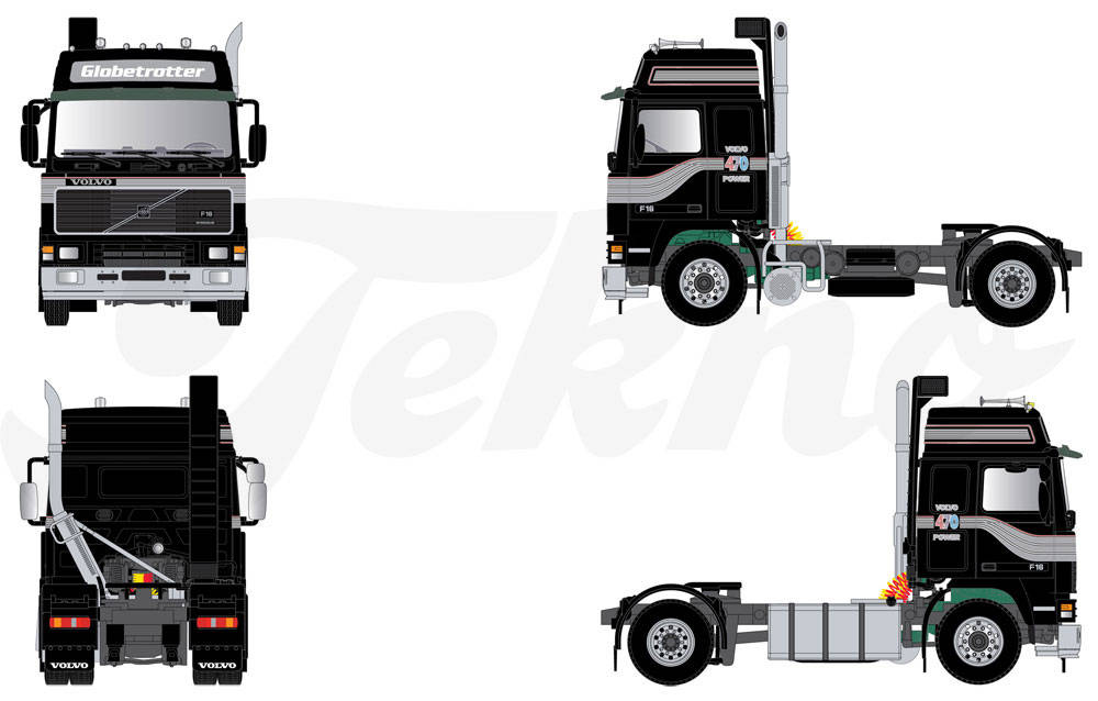 Volvo F16 4x2 rigid tractor, black
