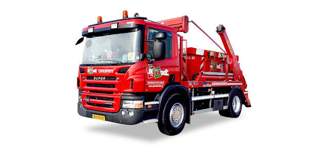Scania P Absetzcontainer-LKW "Van den Dool"