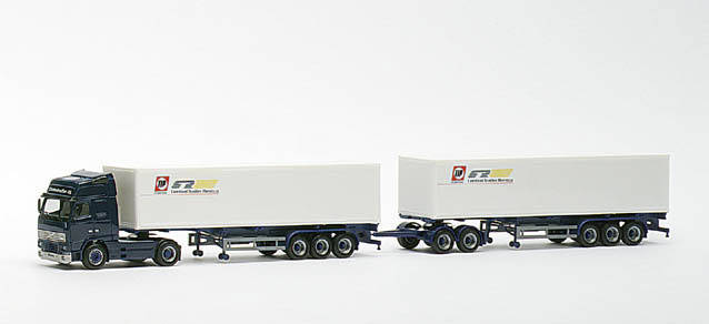 Volvo FH GL road train loaded with two 40ft. containers "TIP / CTR"