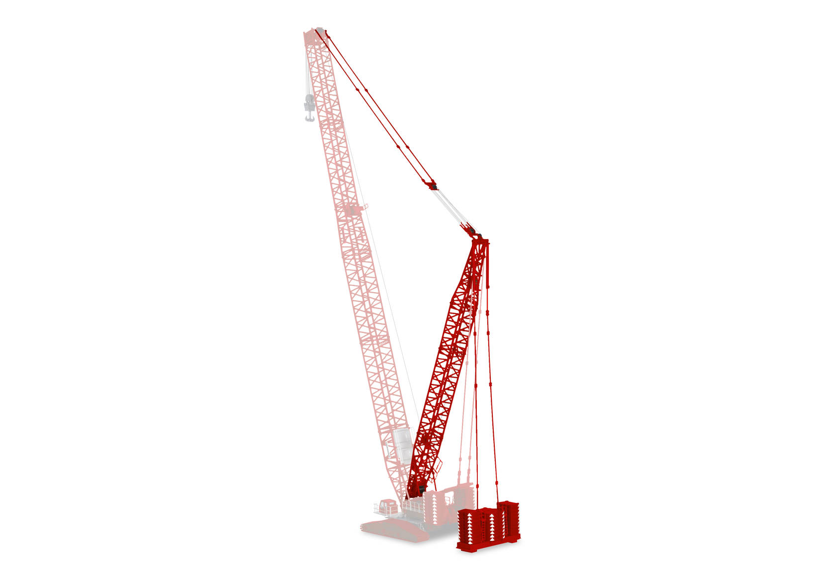 Derrick-Ausleger für Liebherr LR 1600/2, rot "Riga Mainz / Mammoet"