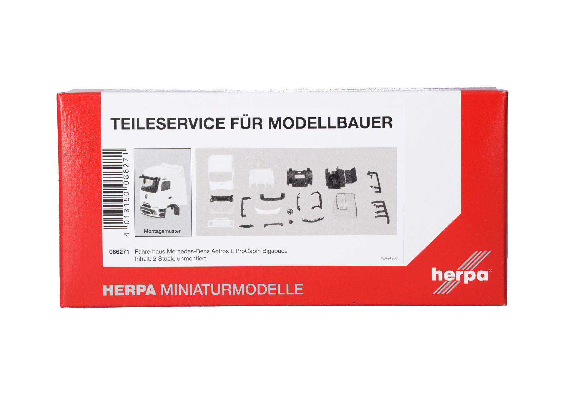 model kit, truck model, Mercedes Actros, Bigspace, parts set