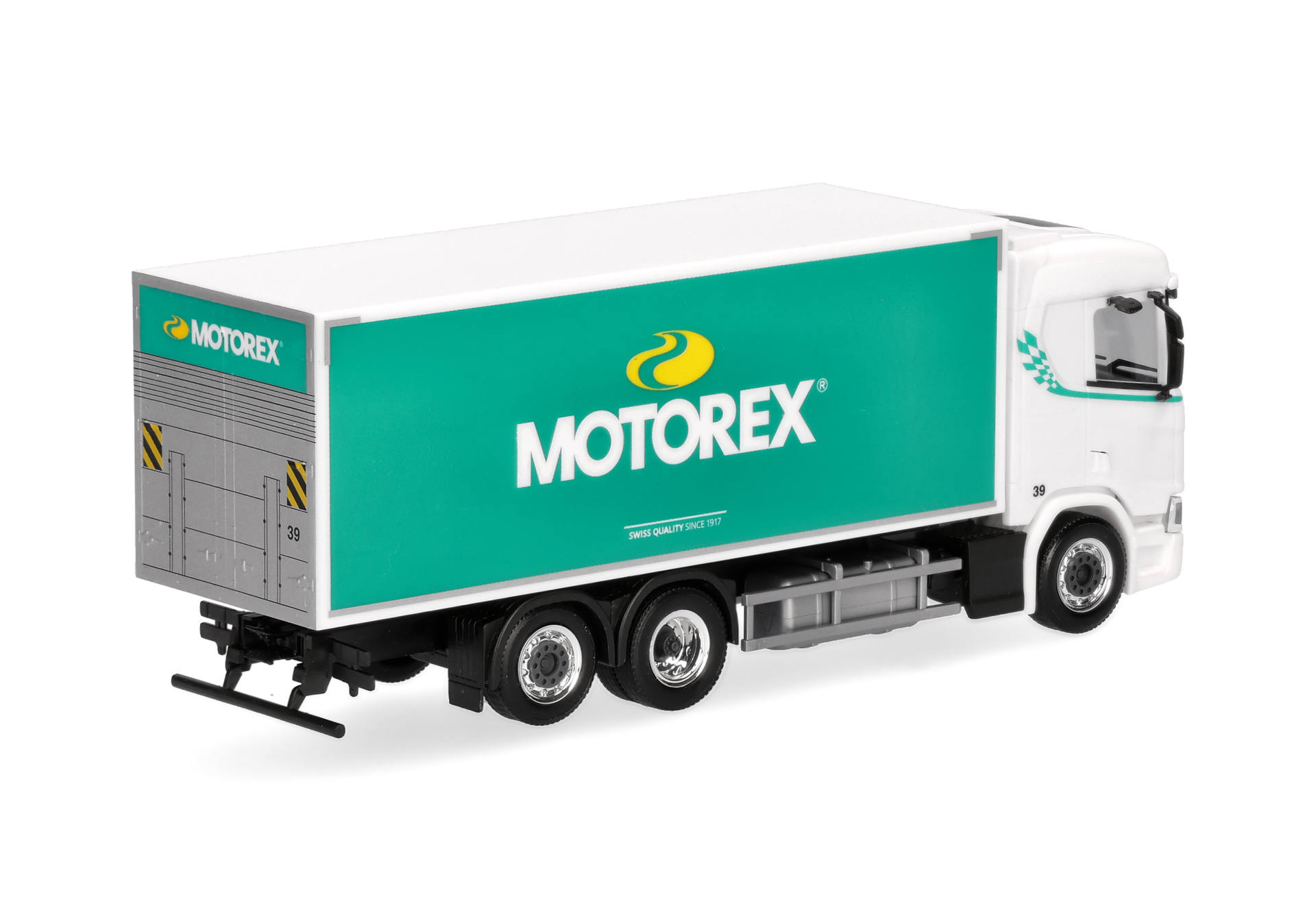 Scania CR 20 low roof box truck 3axles "Motorex" (Schweiz)