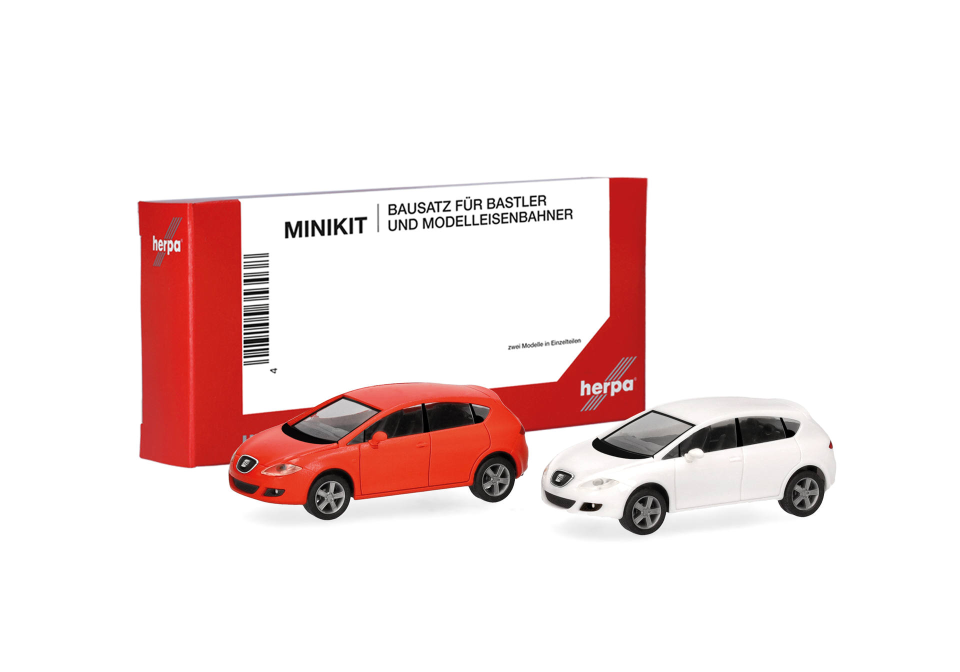 Herpa MiniKit: Seat Leon, naranja/candyweiß (2 Stück)