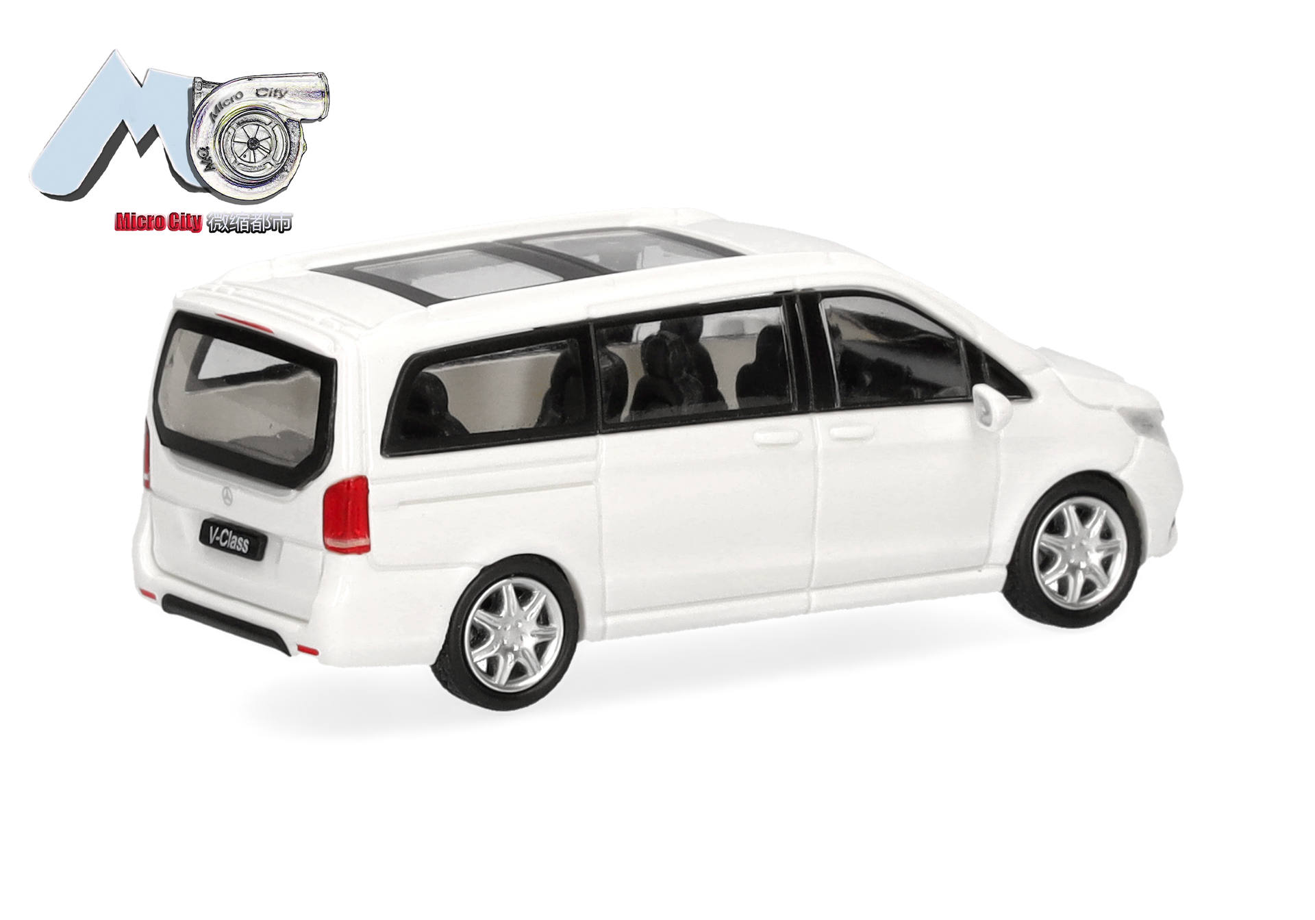 Minivan, Weiß, Modellauto, Panoramadach, Silberne Räder