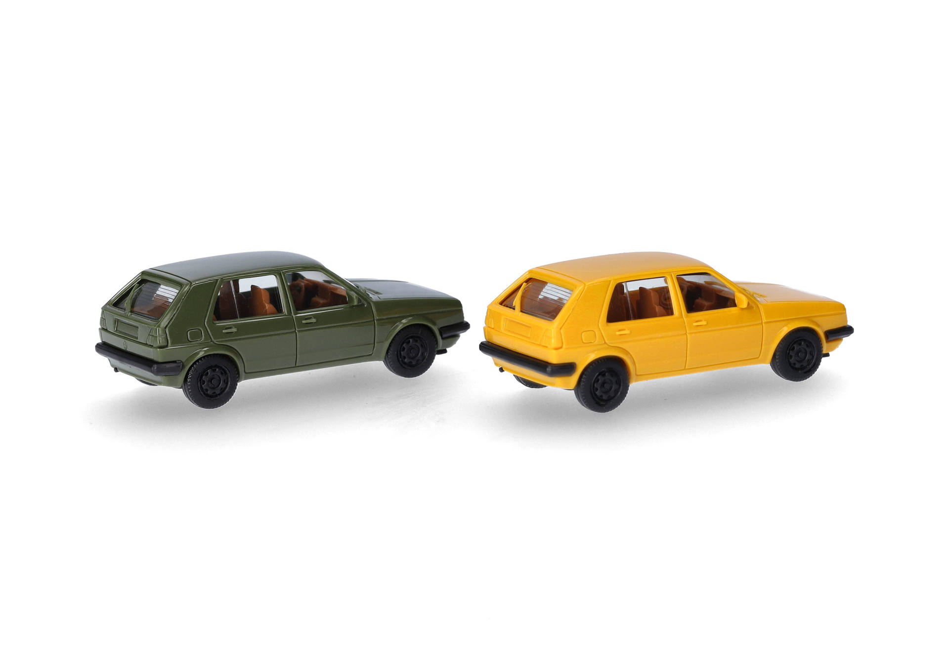 Herpa MiniKit: Volkswagen (VW) Golf II 4-doors, olive green/broom yellow