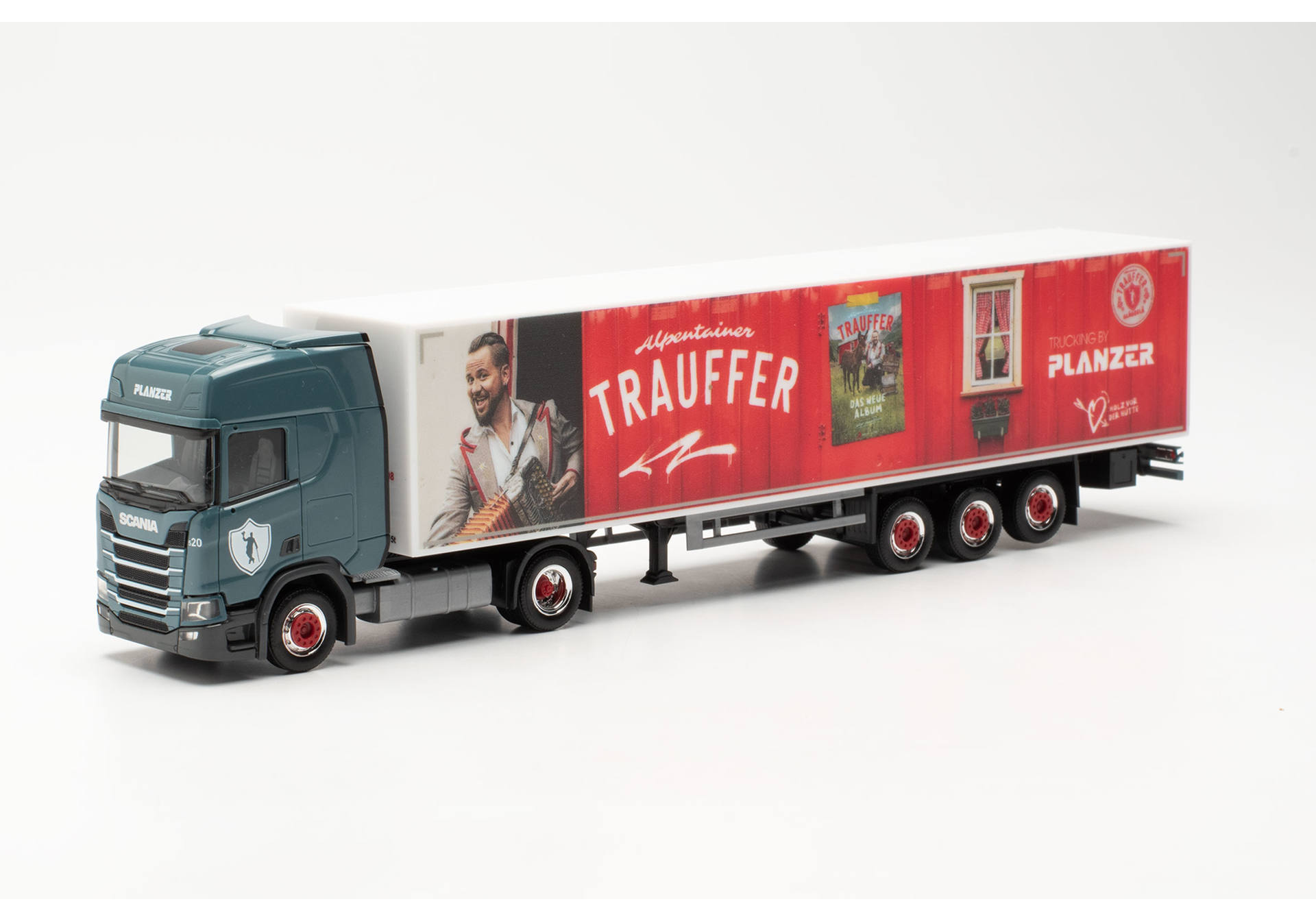 Scania CR 20 HD box semitrailer "Planzer/Trauffer" (Swiss)