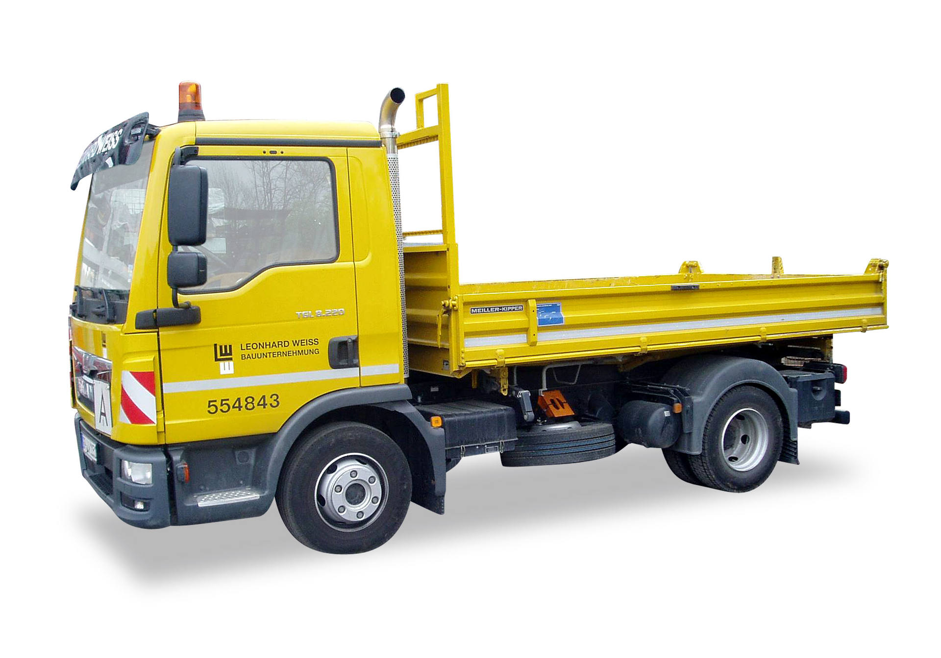 MAN TGL three way dumper "Leonhard Weiss"