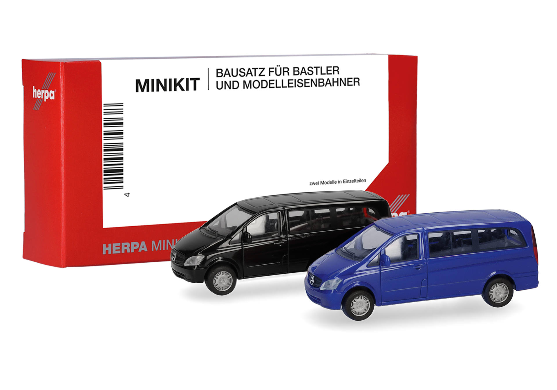 Herpa MiniKit: Mercedes-Benz Vito bus 2010, black/ultramarine blue