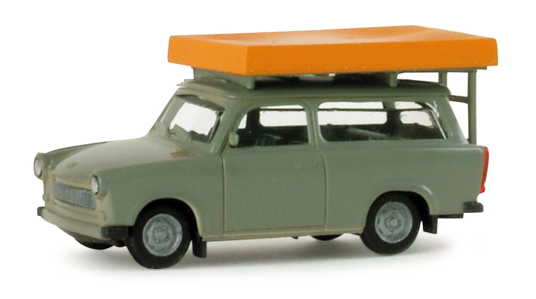 Trabant 601 S Universal with roof top tent (during driving operation)