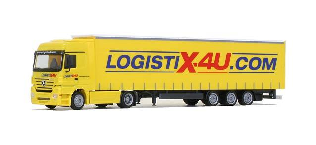 Mercedes-Benz Actros LH jumbo curtain canvas semi truck "Logistix4U"