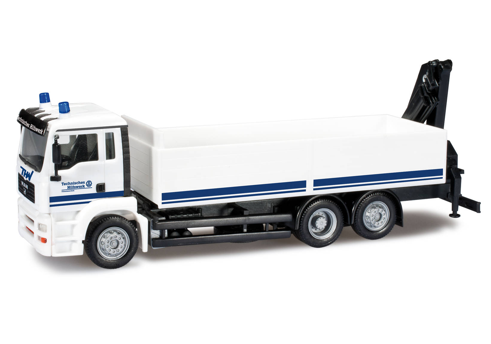 MAN TGA XXL pick-up truck with rear loading crane "THW Roth"