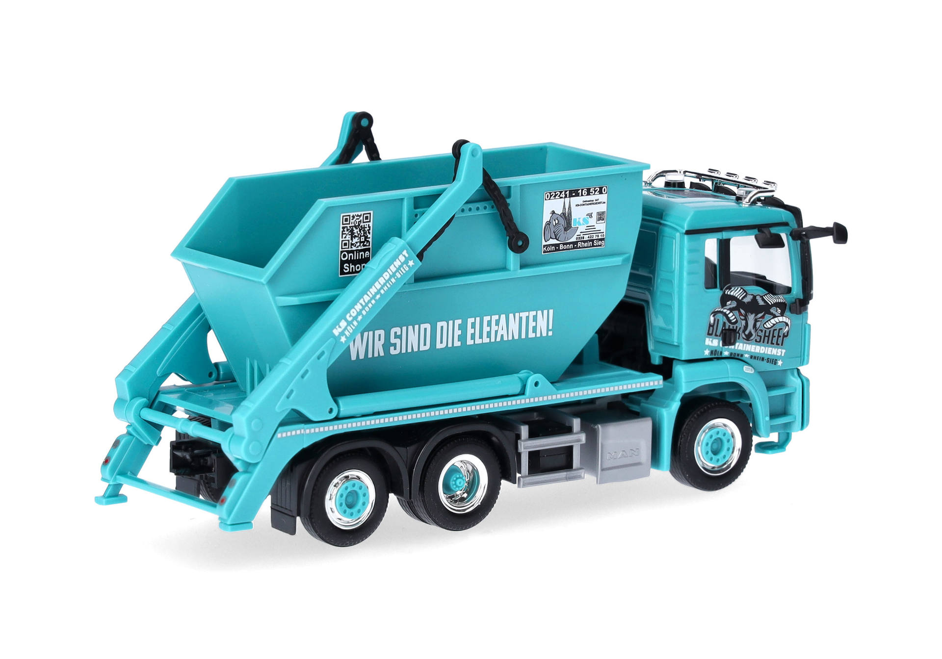 MAN TGS M Euro6c skip loader AK 16 "KS Containerdienst/Black Sheep"