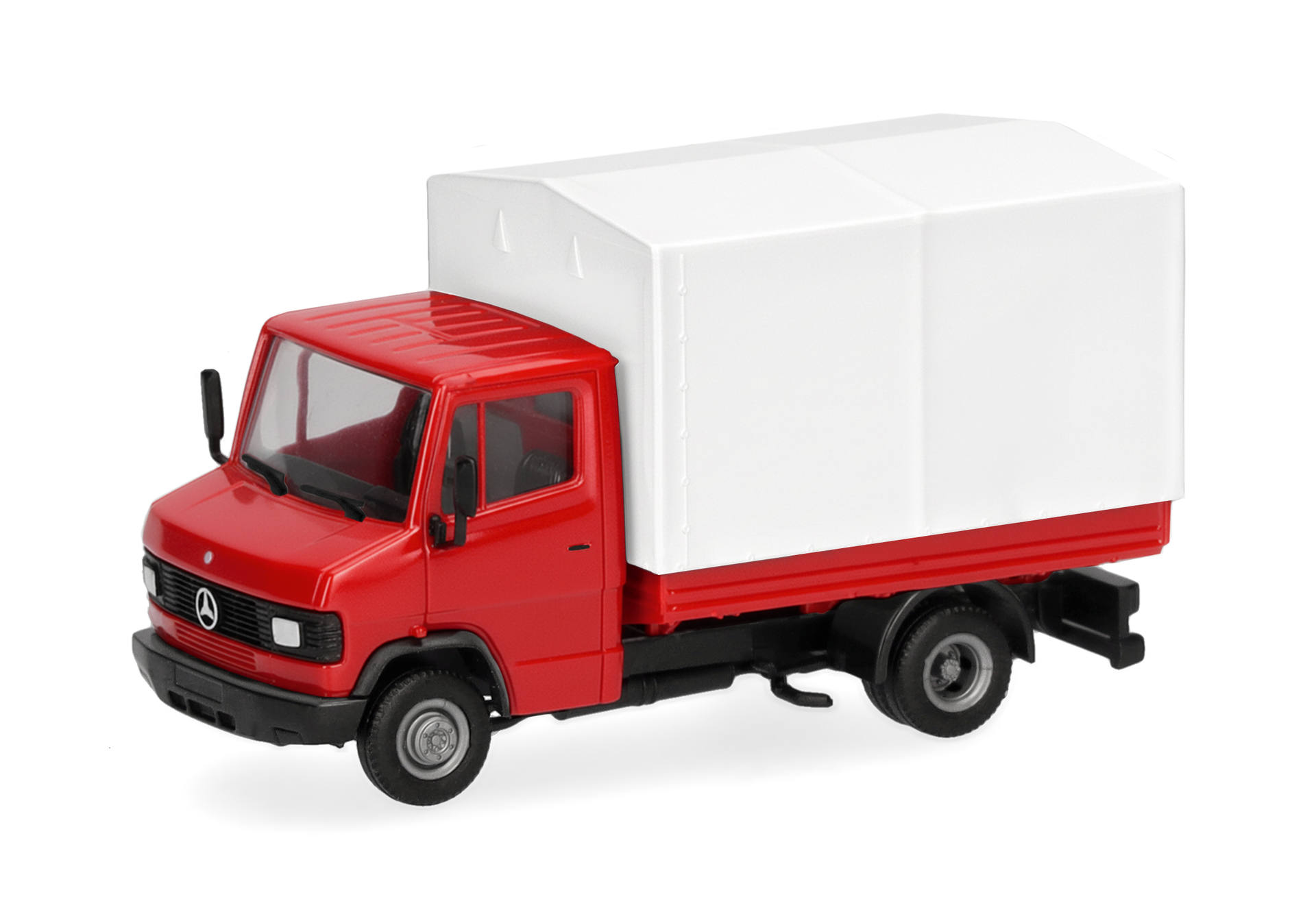 Herpa Basic: Mercedes-Benz T2 Pritsche/Plane, rot/weiß