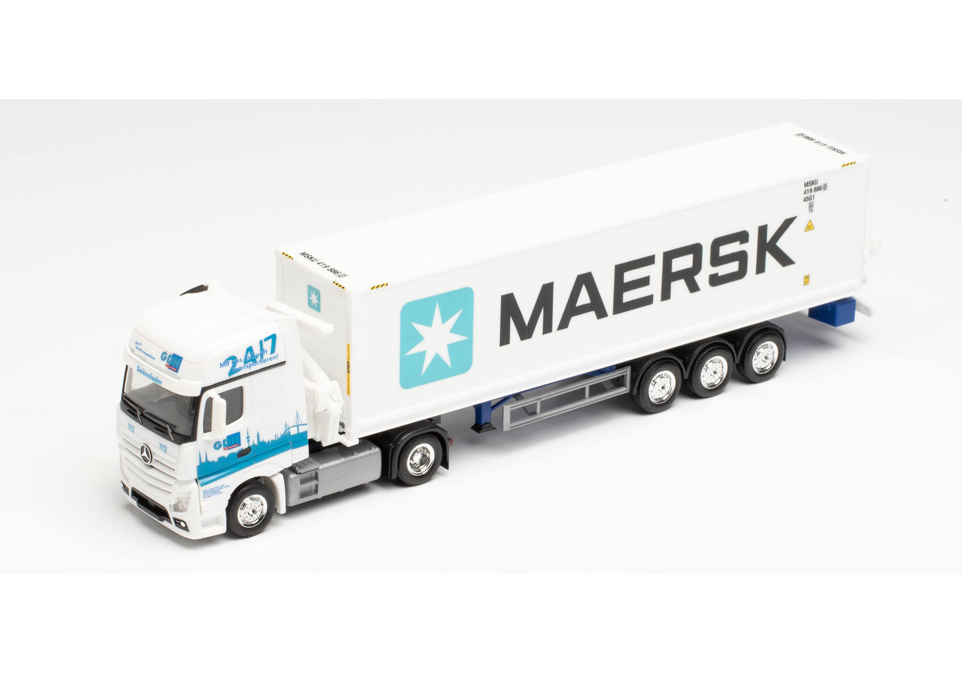 Mercedes-Benz Actros Gigaspace Seitenlader-Sattelzug „GDH / Maersk“