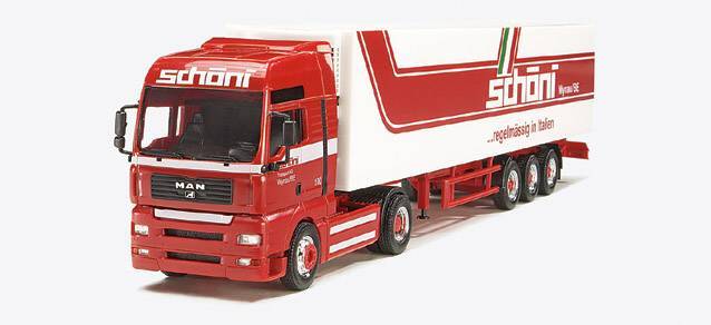 MAN TGA XXL refrigerated box semitrailer "Schoeni"