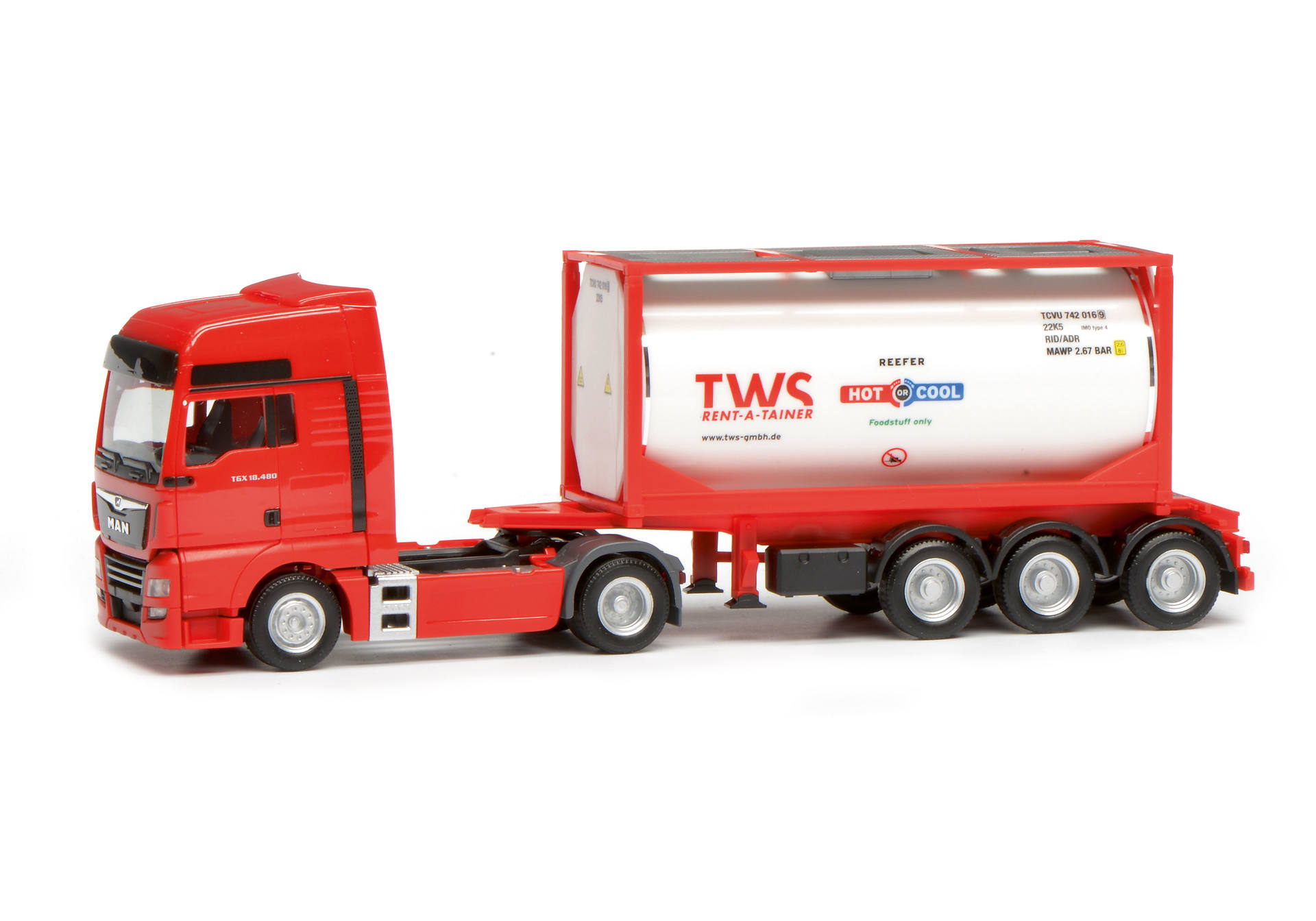 MAN TGX XXL 20 ft. Container semitrailer "TWS"