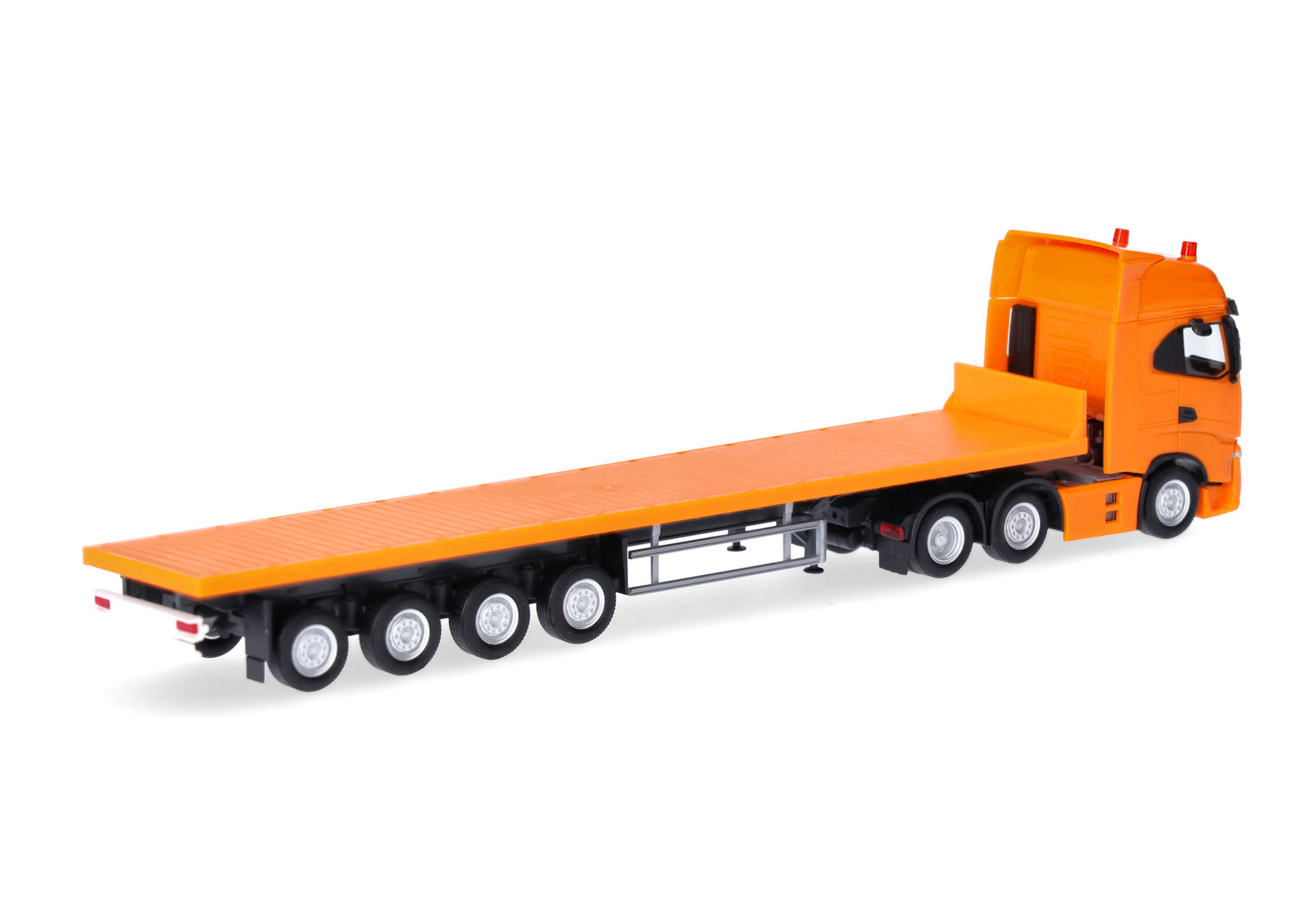 Iveco S-Way 6x2 flat bed semitrailer truck, municipal orange