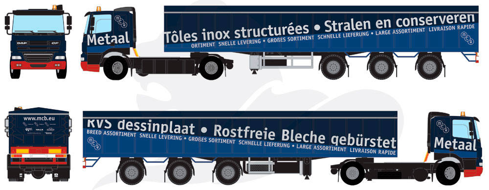 DAF CF 85 canvas semitrailer "MCB Stralen"